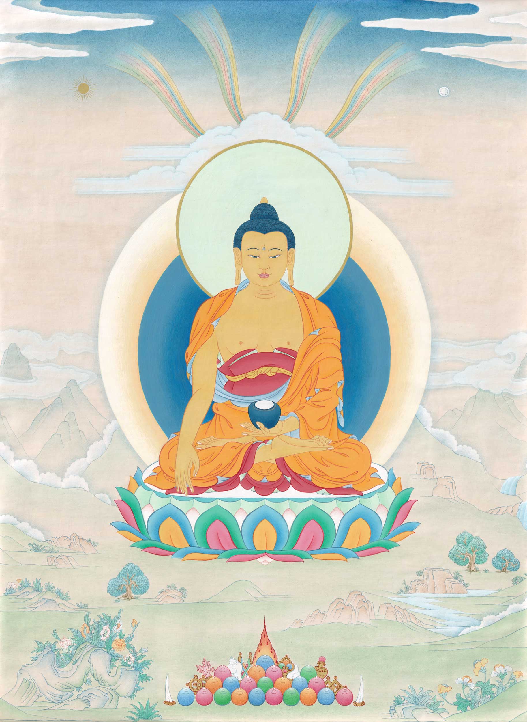 Buddha Shakyamuni on a lotus - 38x52 Original size